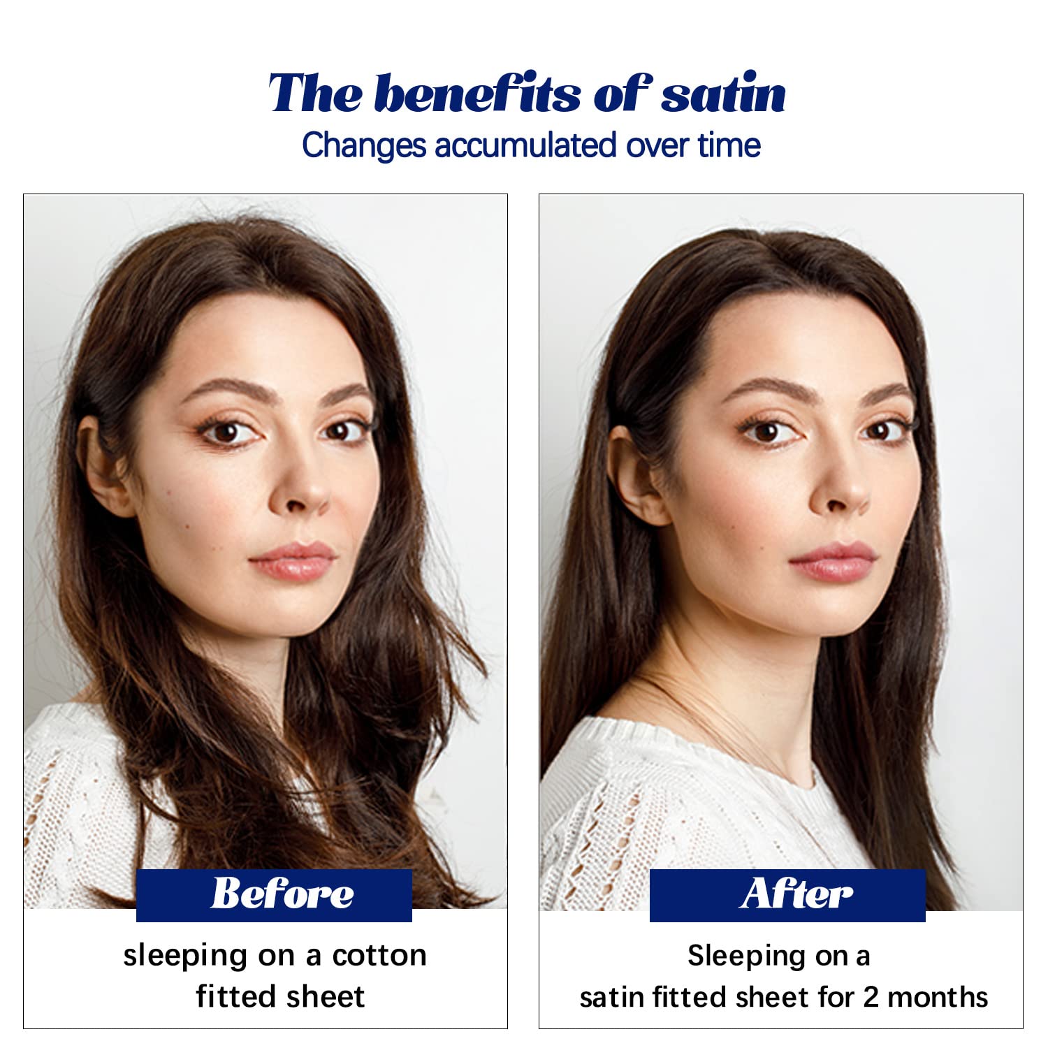 Mr&Hm Satin Fitted Sheet Queen Size, Silky Bottom Sheet With Elastic Corner Straps, Deep Pocket Up To 15 Inch, No More Slipping